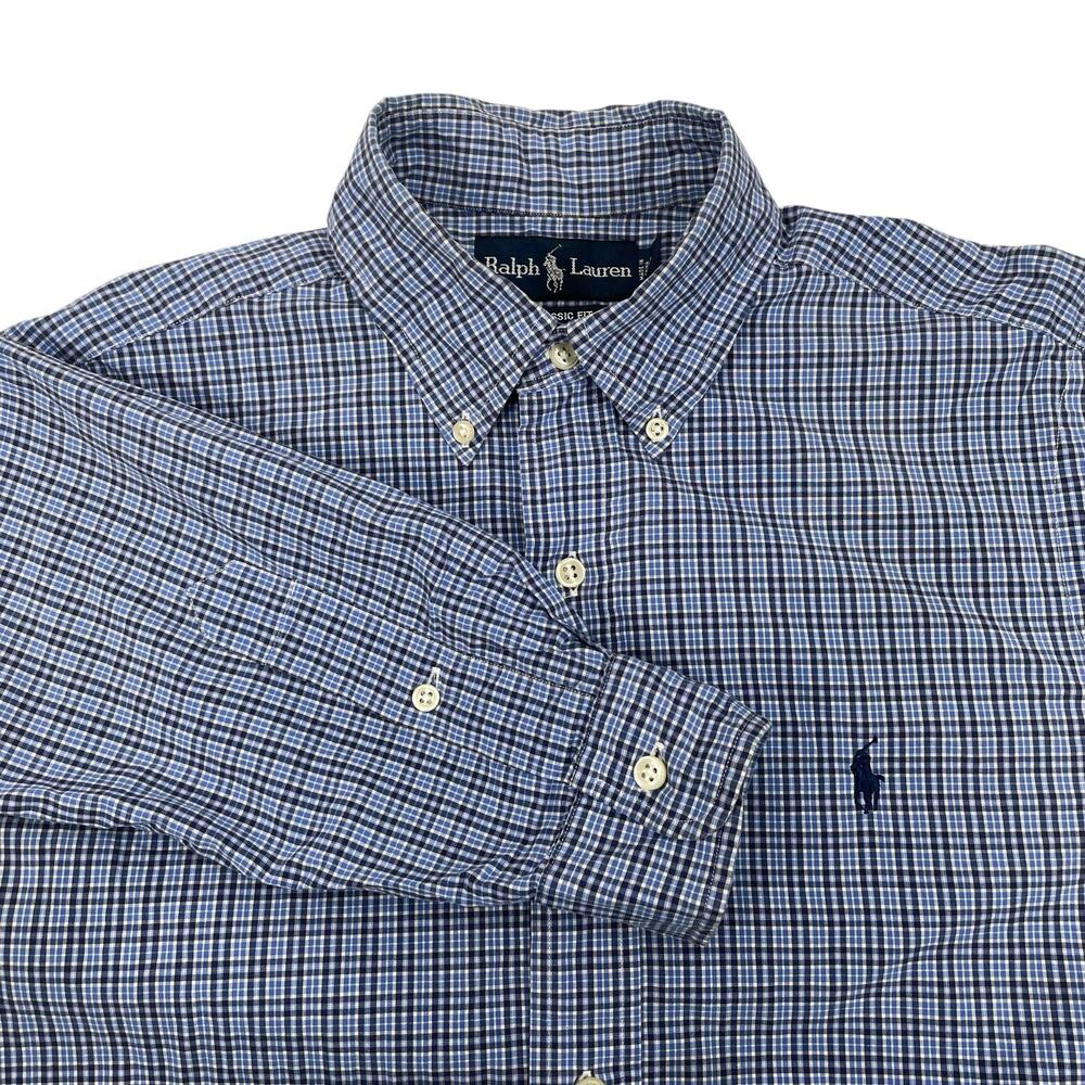 Polo Ralph Lauren Mens Small Button Down Long Sleeve Plaid Shirt